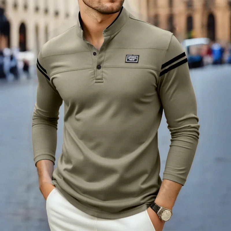 Modernes Herren-Langarmshirt mit Ärmelstreifen
