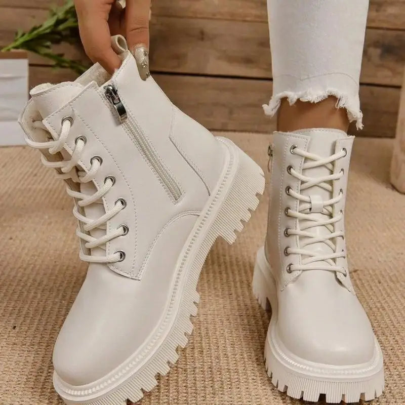 Gefütterte Damen-Stiefeletten mit Reißverschluss