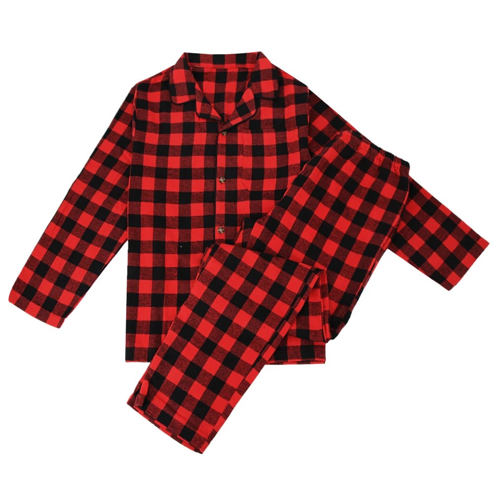 Herren-Flanell-Schlafanzug mit Karomuster