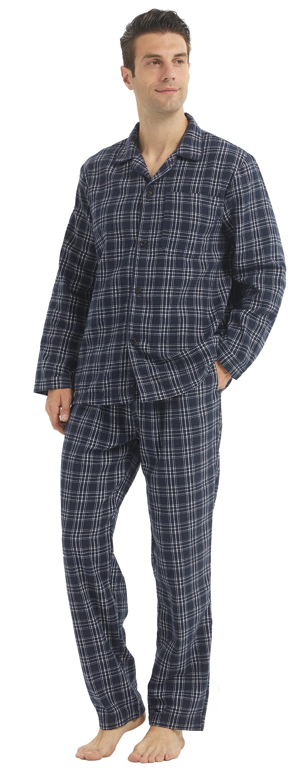 Herren-Flanell-Schlafanzug mit Karomuster