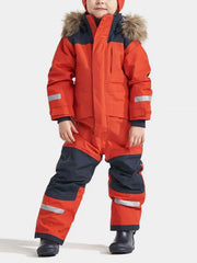 Warmer Kinder-Skioverall mit abnehmbarer Kapuze