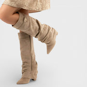 Elegante Damen-Slouch-Stiefel mit spitzer Zehe