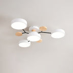 LED-Deckenleuchte im Skandi-Design mit Holzakzenten