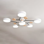 LED-Deckenleuchte im Skandi-Design mit Holzakzenten