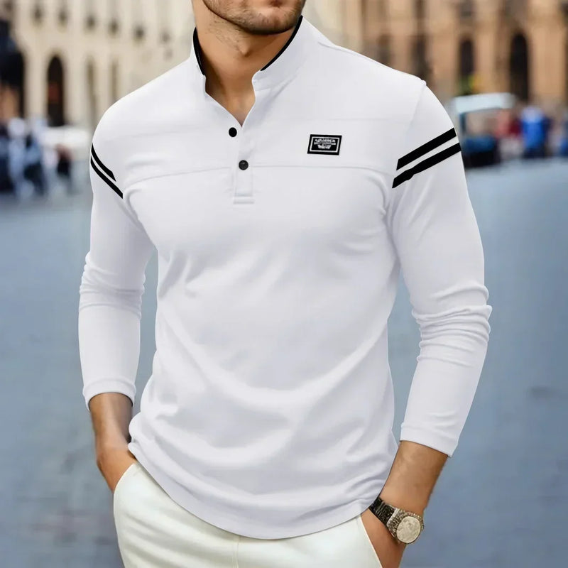 Modernes Herren-Langarmshirt mit Ärmelstreifen