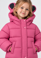 Kinder-Pufferjacke mit Öhrchen an der Kapuze