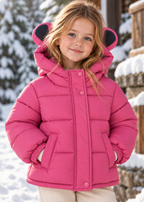 Kinder-Pufferjacke mit Öhrchen an der Kapuze