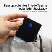 Ultraflache dunkelgraue magnetische Powerbank mit digitaler Ladeanzeige