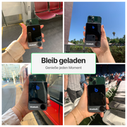 Ultraflache dunkelgraue magnetische Powerbank mit digitaler Ladeanzeige