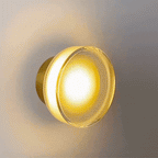 Runde LED-Wandleuchte mit gerillter Scheibe