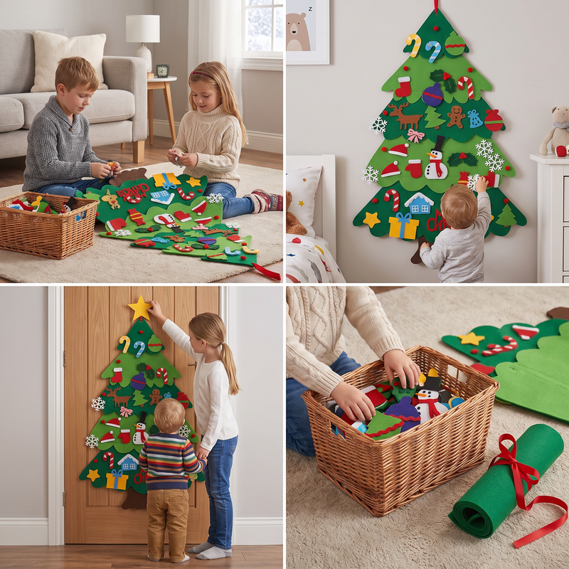 Filz-Weihnachtsbaum zum Selberschmücken für Kinder