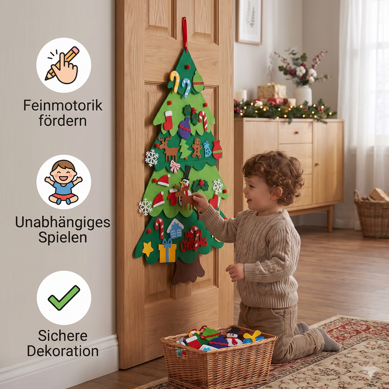 Filz-Weihnachtsbaum zum Selberschmücken für Kinder