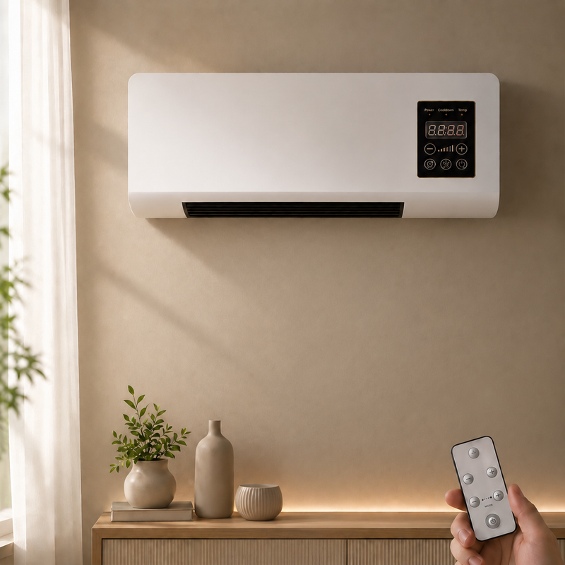 Heizen und Lüften mit einem Gerät an der Wand