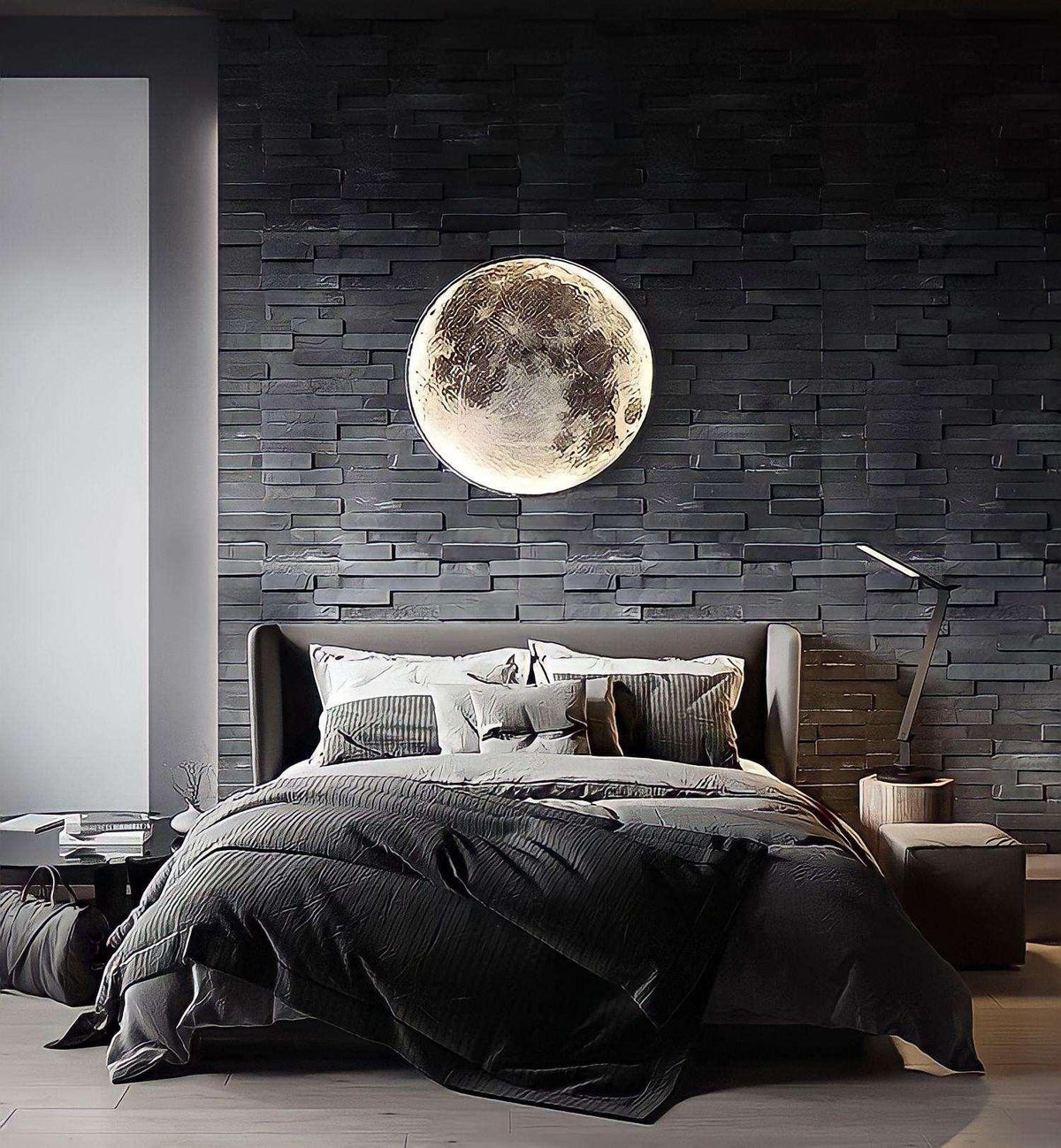 LED-Wandleuchte mit Mond-Motiv