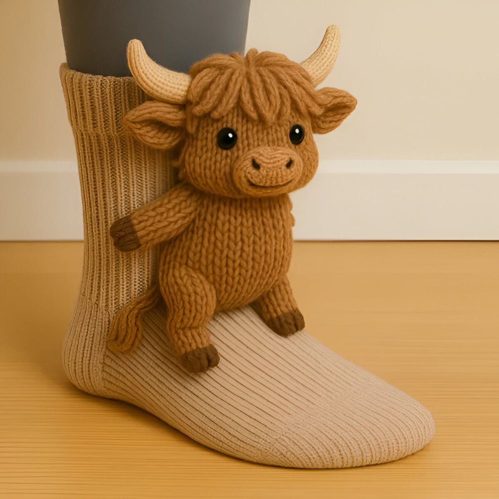 Kuschelsocken mit 3D-Tier