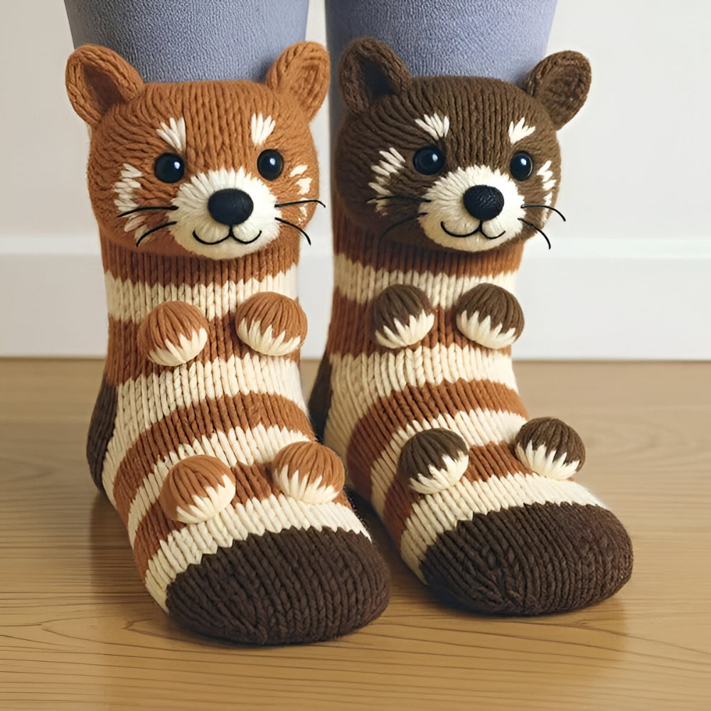 Kuschelsocken mit 3D-Tier