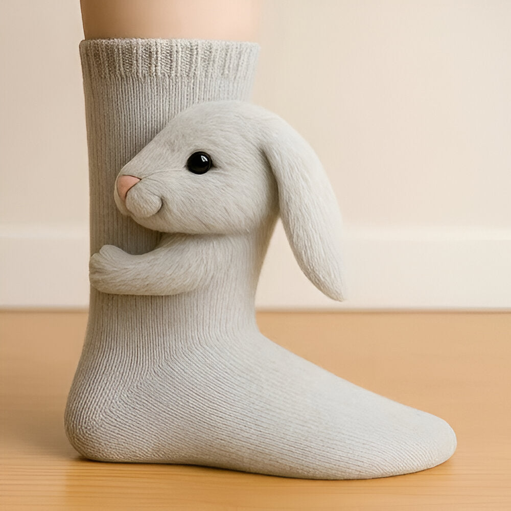 Kuschelsocken mit 3D-Tier