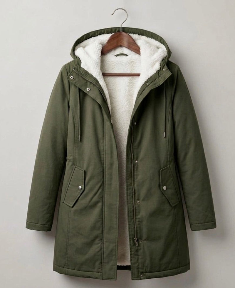 Warmer Damen-Winterparka mit Teddyfutter