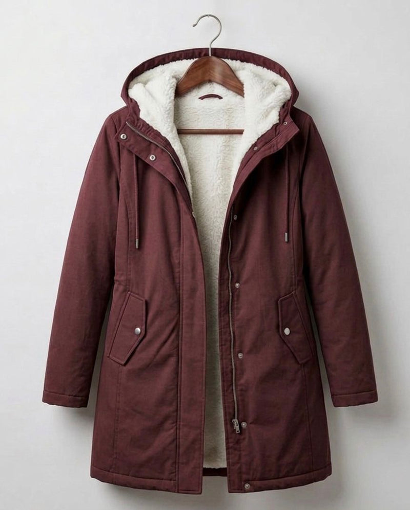 Warmer Damen-Winterparka mit Teddyfutter