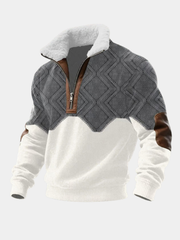 Herren-Strickpullover mit Fleecekragen