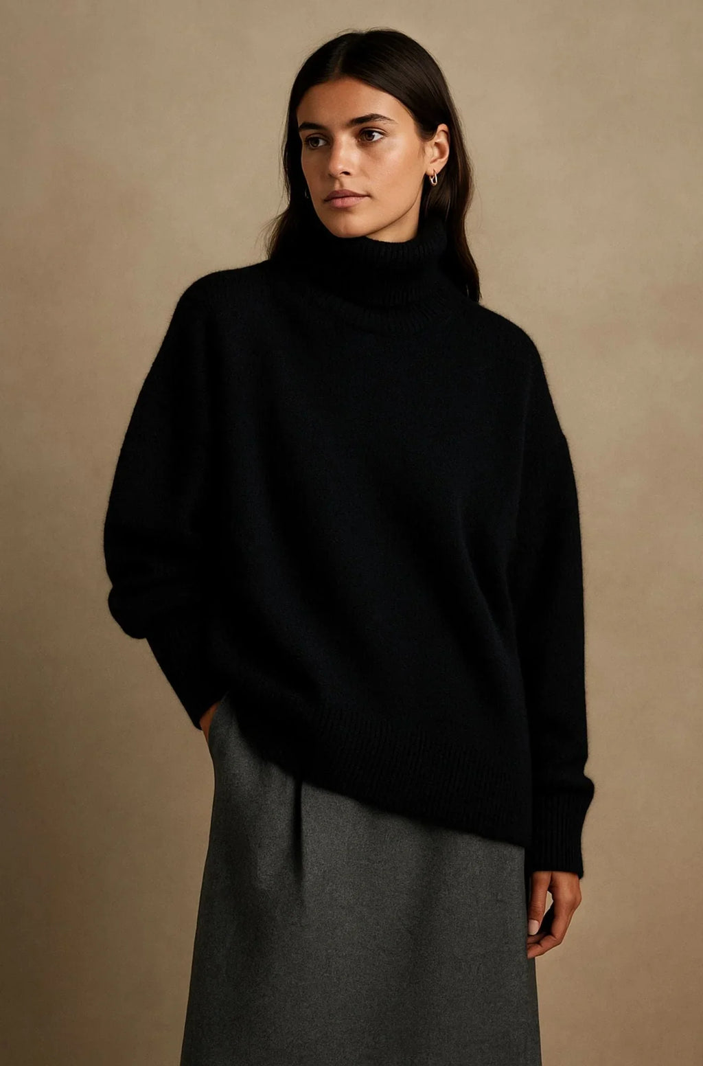 Lässiger Damen-Rollkragenpullover