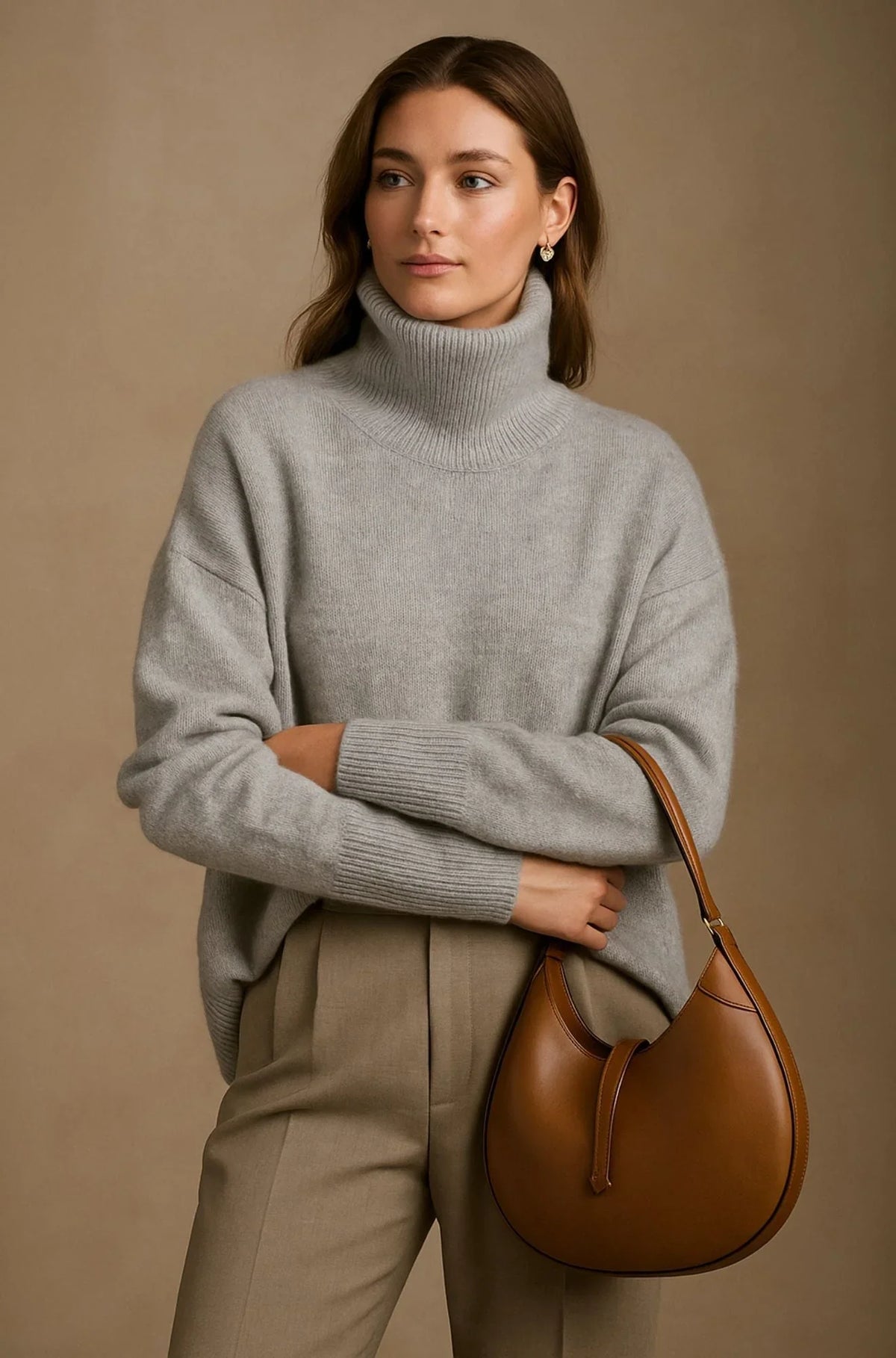 Lässiger Damen-Rollkragenpullover