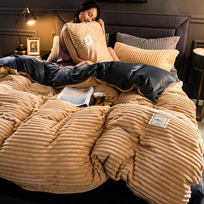 Kuschelige Winter-Bettwäsche aus geripptem Samt-Fleece