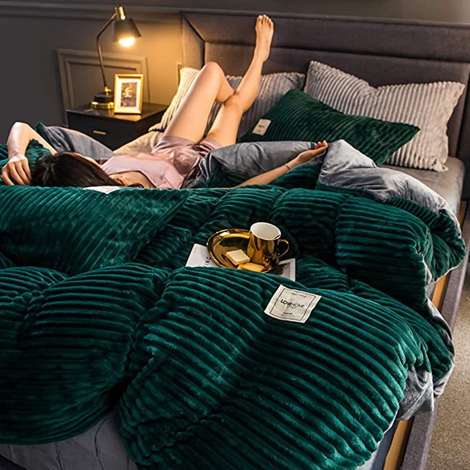 Kuschelige Winter-Bettwäsche aus geripptem Samt-Fleece