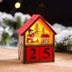 Mini-Adventskalender aus Holz mit LED-Licht