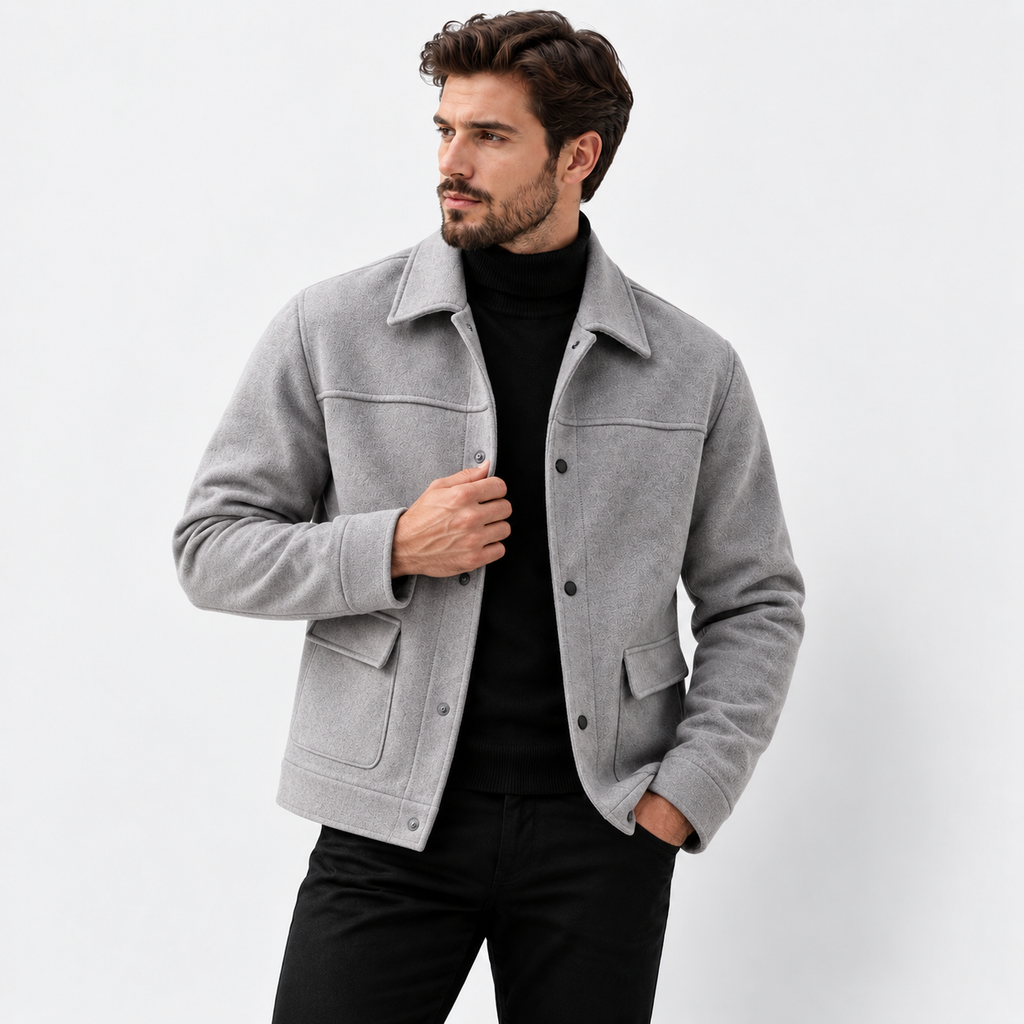 Kurze Herren-Jacke in Wolloptik