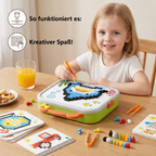 Steckspiel-Mosaik mit Pilznägeln im Koffer