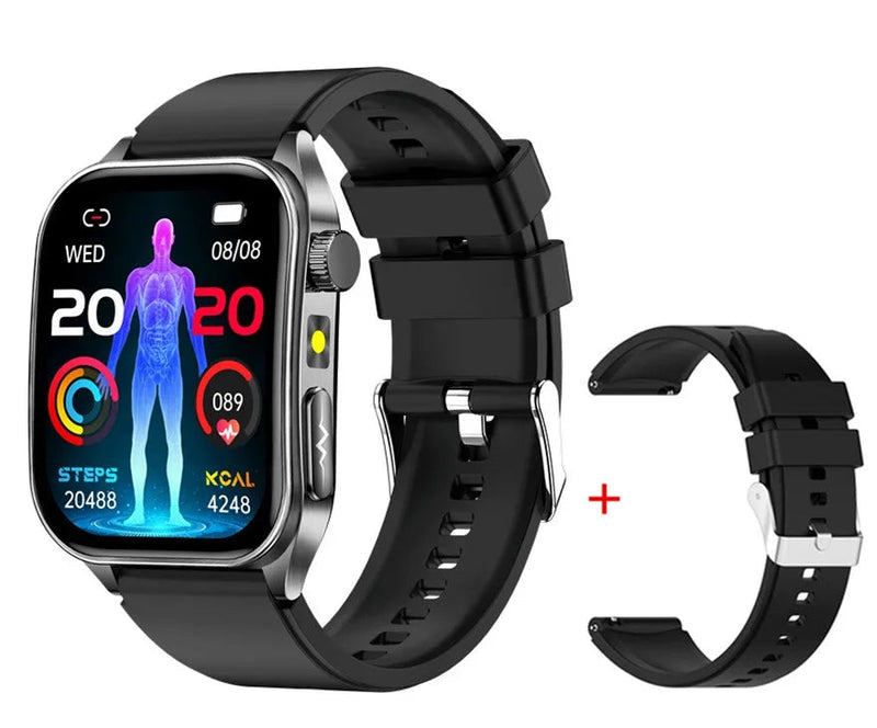 Intelligente Armbanduhr mit Digitaldisplay und zusätzlichem schwarzem Armband