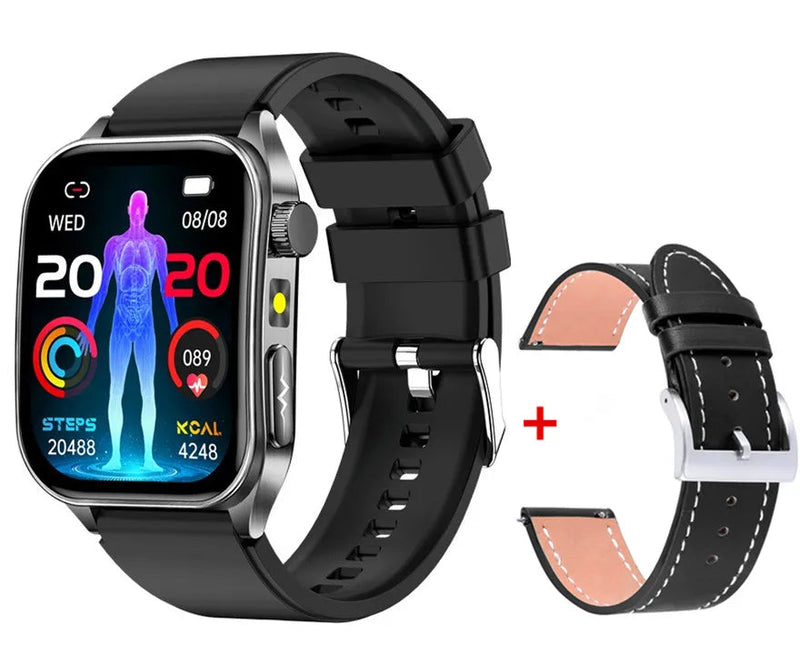 Intelligente Armbanduhr mit Digitaldisplay und zusätzlichem schwarzem Armband