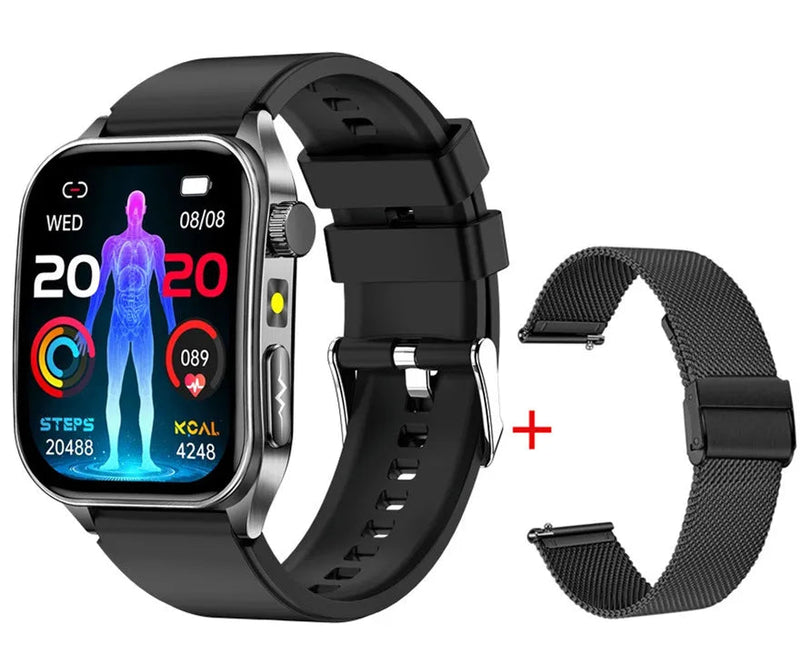 Intelligente Armbanduhr mit Digitaldisplay und zusätzlichem schwarzem Armband