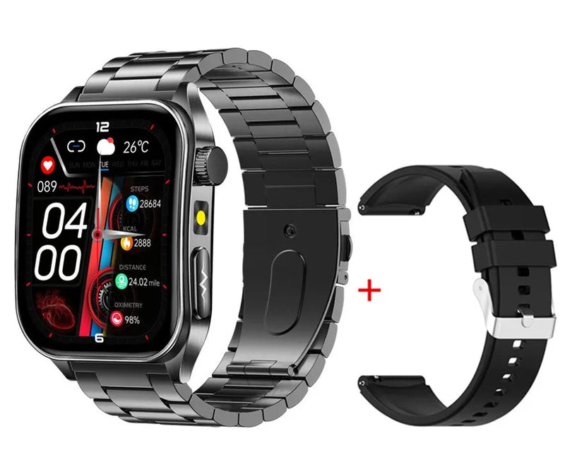 Intelligente Armbanduhr mit Digitaldisplay und zusätzlichem schwarzem Armband