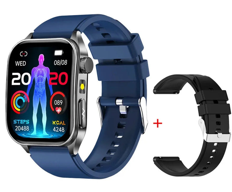 Intelligente Armbanduhr mit Digitaldisplay und zusätzlichem schwarzem Armband