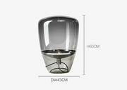 Skandinavische Glas-Tischlampe mit LED und sichtbarer Fassung