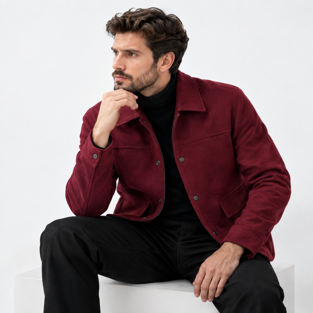 Kurze Herren-Jacke in Wolloptik