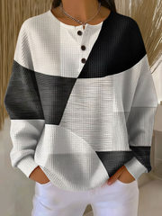 Warmer Damen-Pullover aus Waffelstrick