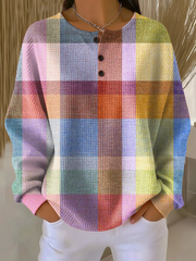 Warmer Damen-Pullover aus Waffelstrick