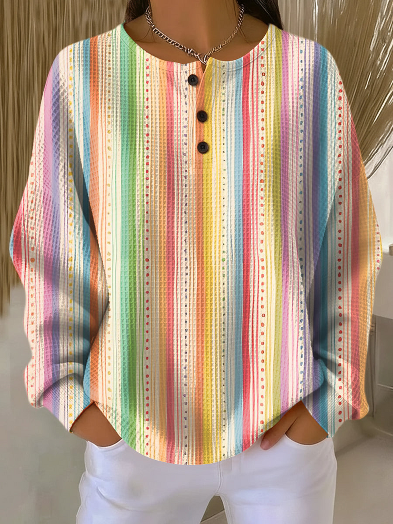 Warmer Damen-Pullover aus Waffelstrick