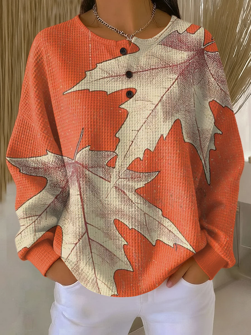 Warmer Damen-Pullover aus Waffelstrick