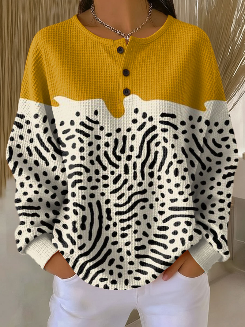 Warmer Damen-Pullover aus Waffelstrick