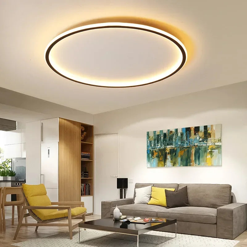 Flache LED-Ringleuchte für die Decke