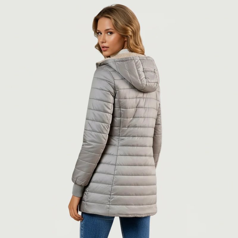 Leichter Damen-Steppmantel mit Teddyfutter