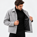 Kurze Herren-Jacke in Wolloptik