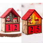 Mini-Adventskalender aus Holz mit LED-Licht