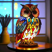 Bunte dekorative Tischlampe mit Wolf- und Schildkrötenmotiv