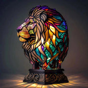 Bunte dekorative Tischlampe mit Wolf- und Schildkrötenmotiv