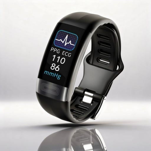 Intelligente Armbanduhr mit digitalem Display, Herzfrequenzanzeige und Dornschließe